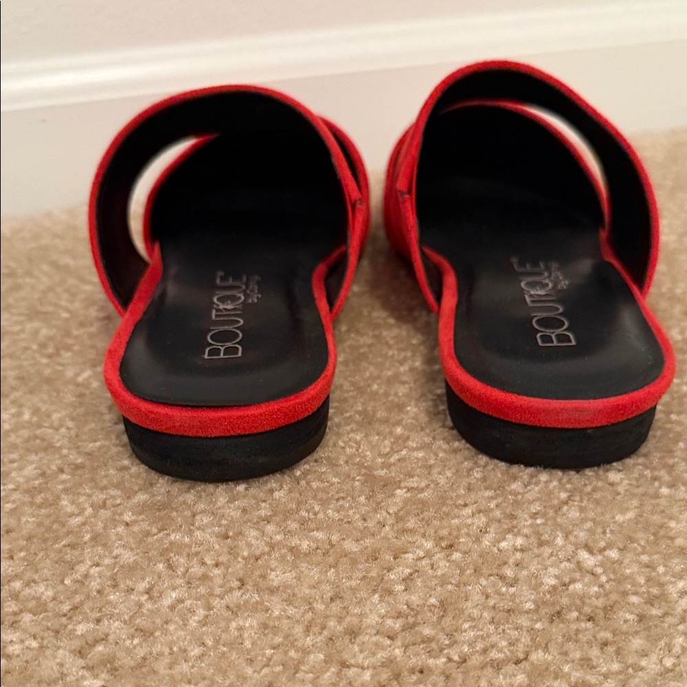 Boutique by Corkys- Carina Red Suede Slide Mules Size 7- NWT - Picture 4 of 7
